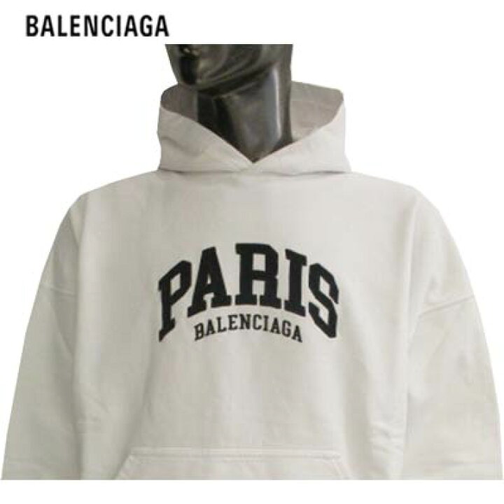 バレンシアガ BALENCIAGA メンズ ブラック 刺繍ロゴ パーカー