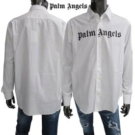 パームエンジェルス PALM ANGELS メンズ シャツ カジュアルシャツ ロゴ フロントプリントロゴ ホワイト シャツ PMGA099C99FAB001 0110 (R70400) 221 春夏新作【送料無料】 【smtb-TK】