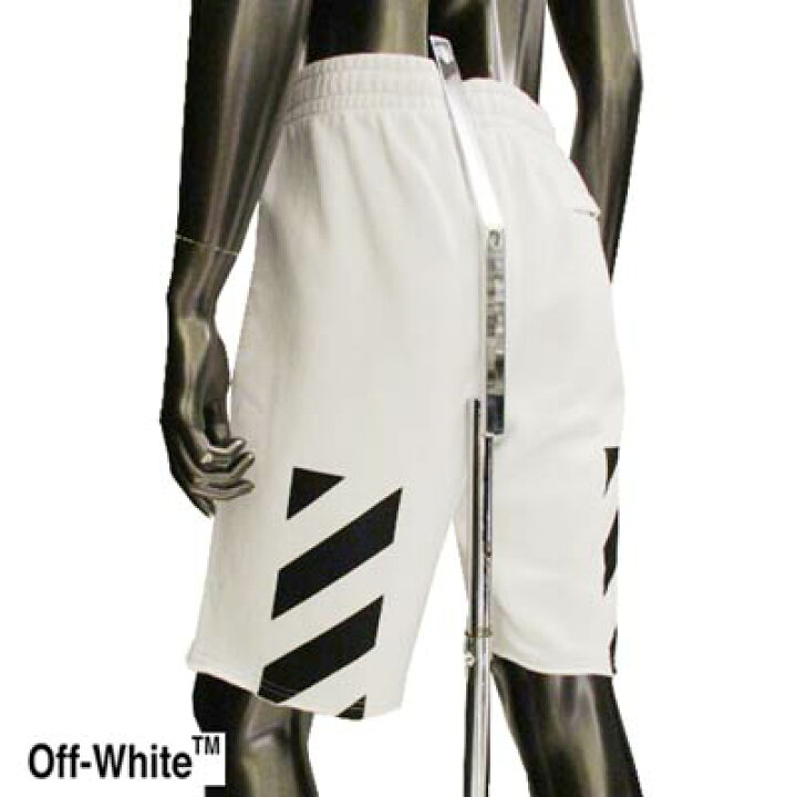 楽天市場】オフホワイト OFF-WHITE メンズ パンツ ハーフパンツ ロゴ 