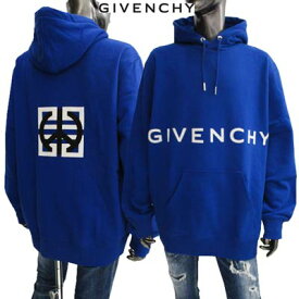 ジバンシー GIVENCHY メンズ トップス パーカー フーディ ロゴ ユニセックス可 フロントロゴ バックビッグ4Gピースロゴ ブルー プルオーバー パーカー BMJ0GH3 Y78 426 (R165000/R158400) 222 2022年秋冬新作【送料無料】 【smtb-TK】