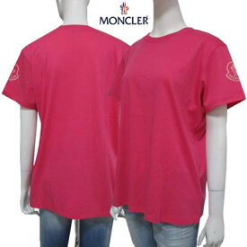 モンクレール MONCLER レディース トップス Tシャツ 半袖 カットソー ロゴ アーム部分MONCLERロゴ入りコットンTシャツ ピンク 8C00011 809CR 546 (R31900) 222 2022年秋冬新作【送料無料】 【smtb-TK】