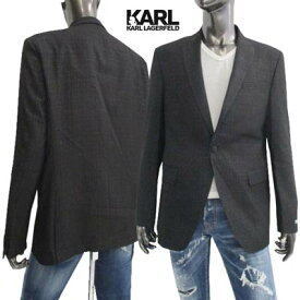 カールラガーフェルド KARL LAGERFELD メンズ アウター ジャケット ロゴ 左袖口KARL LAGERFELDロゴ付きシンプルデザインテーラードジャケット ブラック 155263 523007 990 (R101200) 222 2022年秋冬新作 【送料無料】 【smtb-TK】