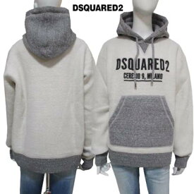 ディースクエアード DSQUARED2 レディース トップス パーカー フーディ フロント刺繍ロゴ 前Vガゼットツートンカラー シューレース金具部分D2ロゴ刻印 プルオーバー グレー ホワイト S72GU0342 S25555 961 (R94600) 222 2022年秋冬新作 【送料無料】 【smtb-TK】