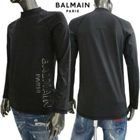 バルマン BALMAIN メンズ トップス Tシャツ ロンT 長袖 ロゴ レフトサイドBALMAINロゴ付きナイロンロングTシャツ ブラック BWM020650 013 (R53900) 222 2022年秋冬新作 【送料無料】 【smtb-TK】