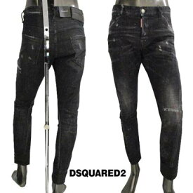 ディースクエアード DSQUARED2 メンズ パンツ ボトムス デニム ロゴ SEXY TWIST JEAN セクシーツイスト クラッシュ/ペイント加工・バックポケットタグ付き・クラッシュデニムパンツ ブラック S71LB1086 S30357 900 (R124300) 222 2022年秋冬新作【送料無料】 【smtb-TK】