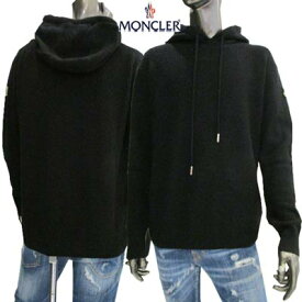 モンクレール MONCLER メンズ トップス ニット パーカー フーディ ロゴ アーム部分ロゴワッペン シューレース金具部分ロゴ刻印 カシミヤ混 ブラック 9G00005 M1900 999 (R122100) 222 2022年秋冬新作 【送料無料】 【smtb-TK】