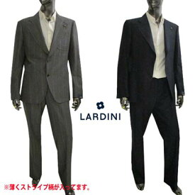 ラルディーニ LARDINI メンズ スーツ セットアップ ビジネススーツ ジャケット パンツ ロゴ 2color ストライプ柄・ブートニエール付きカシミヤ混ウールスーツ グレー/ネイビー IR7900V IRS59435 910BI/850GR (R248000) 222 2022年秋冬新作 【送料無料】 【smtb-TK】