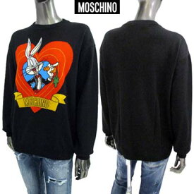 モスキーノ MOSCHINO レディース トップス ニット セーター フロントハート/バッグスバニー/リボンロゴ入りウールセーター ブラック D1A0990 1000 1555 (R103400) 321 2023年春夏新作 【送料無料】 【smtb-TK】