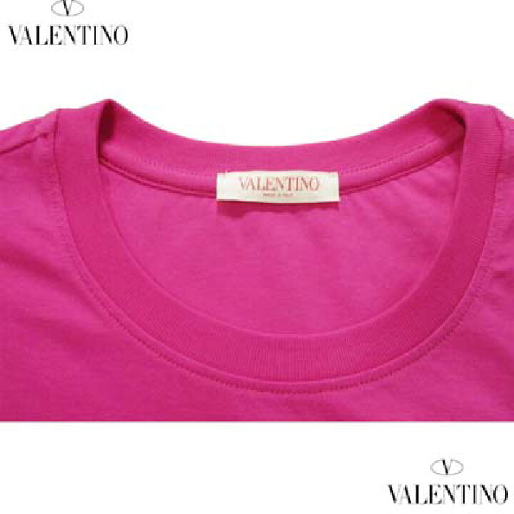 VALENTINO ピンクロゴ半袖ニット 