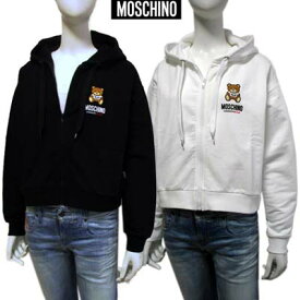 モスキーノ MOSCHINO パーカー フーディ スウェット レディース ※セットアップ着用可(ボトムス別売り) 2color チェストBEAR/ロゴ/ワードプレイ・サイドロゴタグ付きパーカー 白/黒 A1787 4409 0001/0555 (R51700) 321 2023年春夏新作 【送料無料】 【smtb-TK】