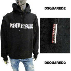 ディースクエアード DSQUARED2 メンズ トップス パーカー フーディ ロゴ フロントロゴプリント・ドローストリング金具部分ロゴ刻印入りプルオーバーパーカー ブラック S71GU0550 S25030 900 (R86900) 222 2022年秋冬新作 【送料無料】 【smtb-TK】