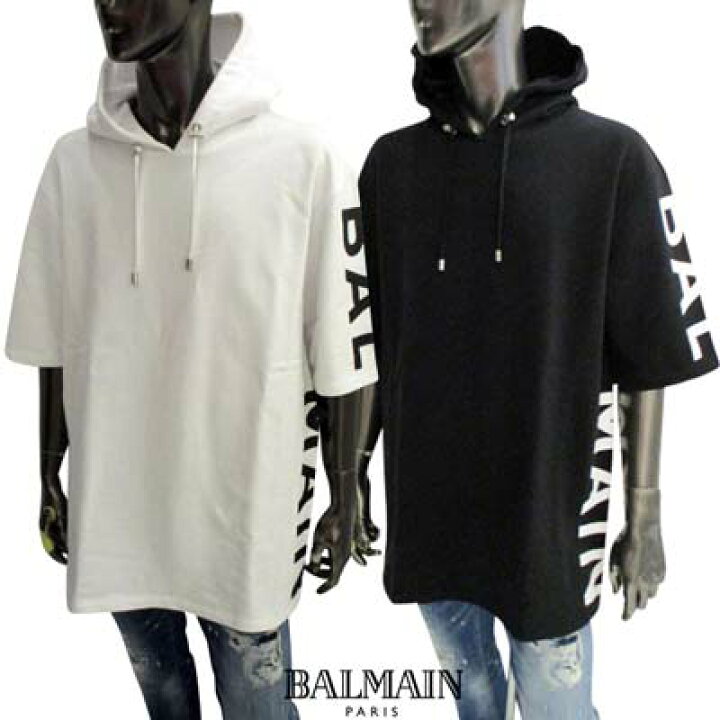 楽天市場】バルマン BALMAIN メンズ トップス パーカー フーディ 半袖  