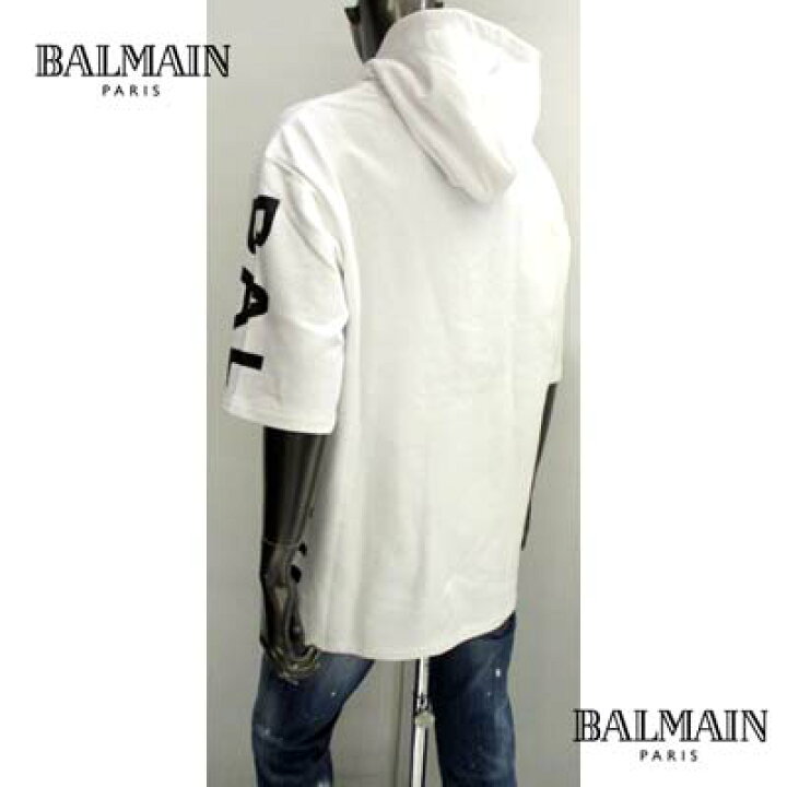楽天市場】バルマン BALMAIN メンズ トップス パーカー フーディ 半袖 