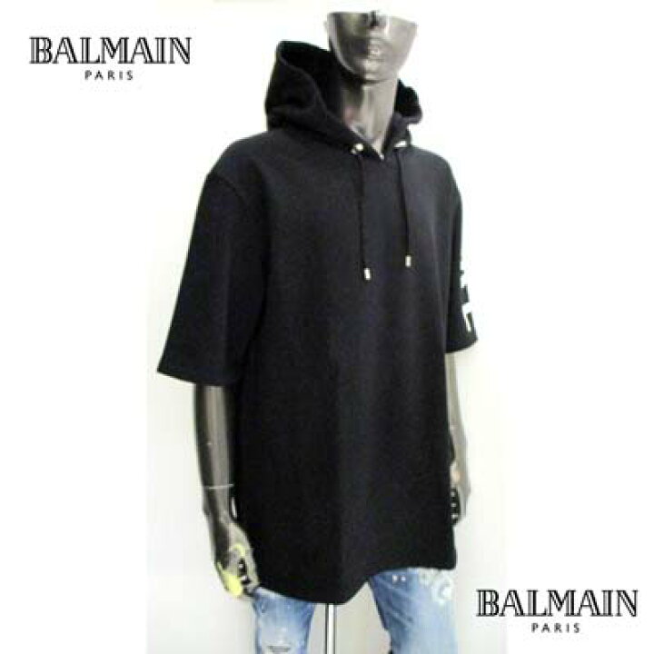楽天市場】バルマン BALMAIN メンズ トップス パーカー フーディ 半袖 