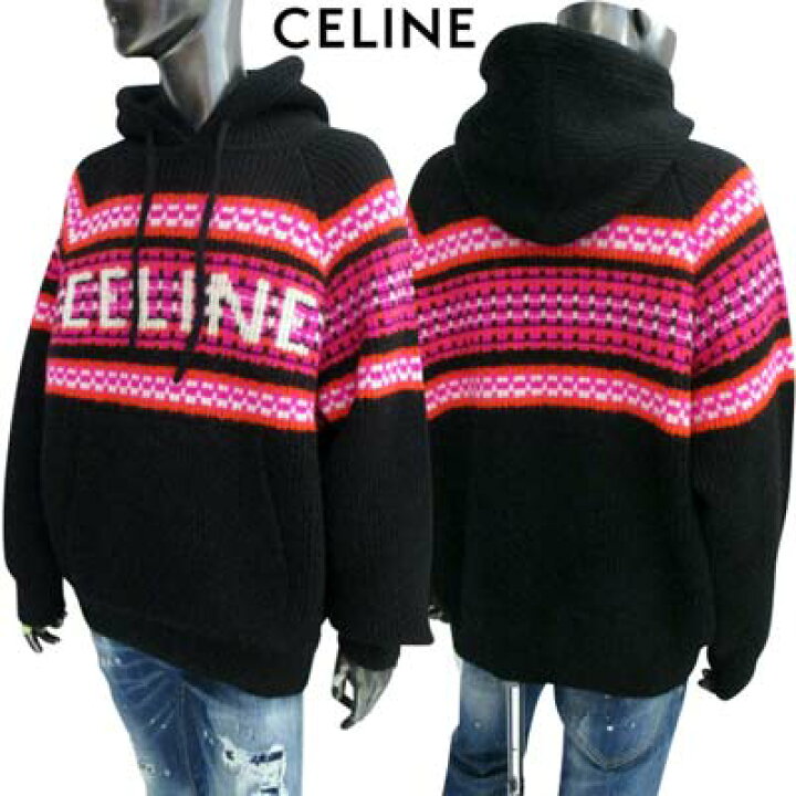 楽天市場】セリーヌ CELINE メンズ ニット パーカー セーター ロゴ  