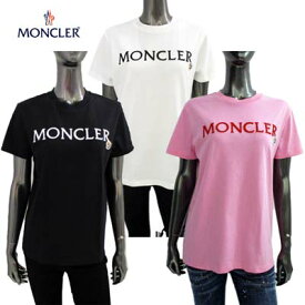 モンクレール MONCLER レディース トップス Tシャツ 半袖 ロゴ 3color フロント部分立体刺繍/ワッペンダブルロゴ入りクルーネックTシャツ ホワイト/ピンク/ブラック 8C00009 829HP 033/52A/999 (R42900) 321 2023年春夏新作 【送料無料】 【smtb-TK】