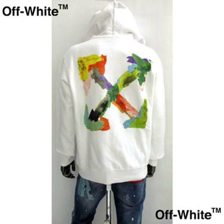 off-whiteオフホワイト9AWバックアロースリムパーカーフーディ 
