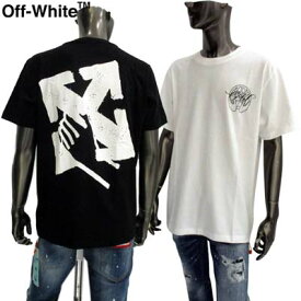 オフホワイト OFF-WHITE Tシャツ 半袖 メンズ トップス 背中ロゴ ※同デザインでオーバーサイズタイプもあり。 チェスト部分ハンドロゴ・バックハンド/アローロゴ入りTシャツ 白/黒 OMAA027S 23JER007 0110/1001 (R63800) GB321 2023年春夏新作 【送料無料】 【smtb-TK】