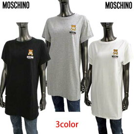 モスキーノ MOSCHINO レディース Tシャツ 半袖 ロゴT 3color BEAR/ブランドロゴ/ワードプレイ・ロゴタグ付きショートスリーブTシャツ ホワイト/グレー/ブラック A0785 4410 0001/0489/0555 (R26500) 321 2023年春夏新作 【送料無料】 【smtb-TK】