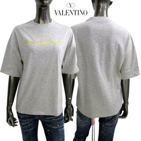 ヴァレンティノ VALENTINO レディース トップス Tシャツ 半袖 ロゴT フロントゴールド刺繍ロゴ/ランゲージ入りショートスリーブTシャツ グレー 2B3MG20A 7PH 080 (R121000) 321 2023年春夏新作 【送料無料】 【smtb-TK】