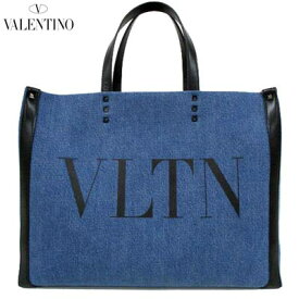 ヴァレンティノ VALENTINO メンズ 鞄 トートバッグ ユニセックス可 フロントVLTNロゴ・マグネット開閉・スタッズ・内部ポケット/ロゴ付きデニムトートバッグ ブルー 2Y2B0A35 USI 6V6 (R202400) 321 2023年春夏新作 【送料無料】 【smtb-TK】