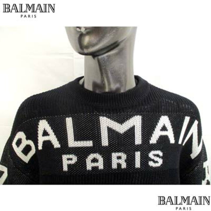 バルマン BALMAIN プルオーバー トップス ボーダー 黒白 セーター 