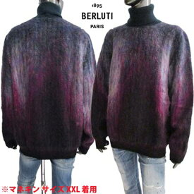 ベルルッティ BERLUTI メンズ トップス ニット セーター シルク混・グラデーションカラーモヘア素材・裾部分ライン編み・ハイネックモヘアニット マルチカラー R21KHL104 001 B90 (R247500/R347500) GB122 秋冬新作【送料無料】 【smtb-TK】