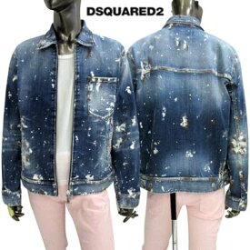 ディースクエアード DSQUARED2 メンズ アウター ジャケット デニム ブルゾン WORKWEAR ペイント加工・ウエスト調整可付きジップアップスプラッシュデニムジャケット ブルー S74AM1435 S30342 470 (R183700) 322 2023年秋冬新作 【送料無料】 【smtb-TK】