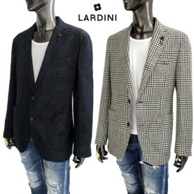 ラルディーニ LARDINI メンズ アウター ジャケット 2色展開 全体千鳥格子柄・ブートニエール付きシングルブレストテーラージャケット ホワイト ネイビー IT301AV26 ITR61206 100TW/851TW (R198000) 322 2023年秋冬新作 【送料無料】 【smtb-TK】