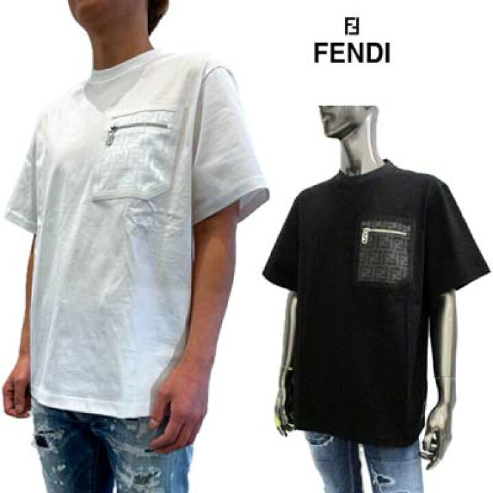 楽天市場】フェンディ FENDI メンズ Tシャツ 半袖 ロゴT 2色展開 