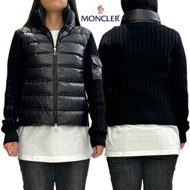 モンクレール MONCLER レディース カーディガン ジャケット フロント/アームポケット部分ダウン素材・アーム/バック部分ウール素材・アームロゴワッペン付き襟取り外し可カーディガン ブラック 9B00024 M1131 999 (R165000) 322 2023年秋冬新作 【送料無料】 【smtb-TK】