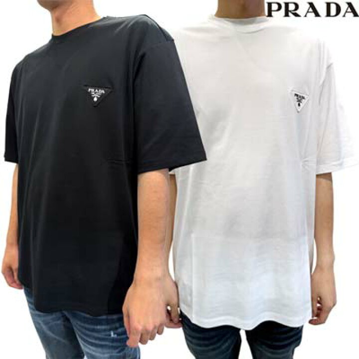 楽天市場】プラダ PRADA メンズ トップス Tシャツ 半袖 2色展開 ロゴT  