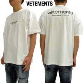 ヴェトモン VETEMENTS メンズ Tシャツ 半袖 ユニセックス可 同デザインの色違い有 フロント/バックブラックロゴ・バックネック刺繍ロゴ入りオーバーサイズショートスリーブTシャツ UE64TR150W LIGHT JERSEY WHITE (R73700) 421 2024年春夏新作 【送料無料】 【smtb-TK】