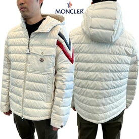 モンクレール MONCLER メンズ アウター ダウンジャケット BERARD チェストポケット部分ロゴワッペン・アーム部分トリコロールライン・サイド/裏ジップポケット付きダウンジャケット アイボリー 1A00012 54A81 034 (R269500) 421 2024年春夏新作 【送料無料】 【smtb-TK】