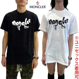 モンクレール MONCLER メンズ Tシャツ 半袖 2色展開 ユニセックス着用可 フロントスニーカー付きロゴプリント・アーム部分ロゴワッペン付きショートスリーブTシャツ ホワイト/ブラック 8C00013 8390T 00A/998 (R59400) 421 2024年春夏新作 【送料無料】 【smtb-TK】