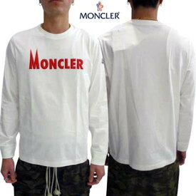 モンクレール MONCLER メンズ トップス ロンT Tシャツ 長袖 ロングTシャツ フロントレッド立体ロゴ・アーム部分ロゴワッペン付きロングスリーブTシャツ アイボリー 8D00008 829HP 034 (R68200) 421 2024年春夏新作 【送料無料】 【smtb-TK】