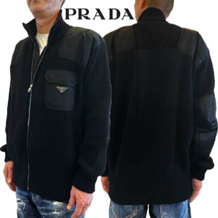 楽天市場】プラダ PRADA カーディガン ニット メンズ チェストポケット 