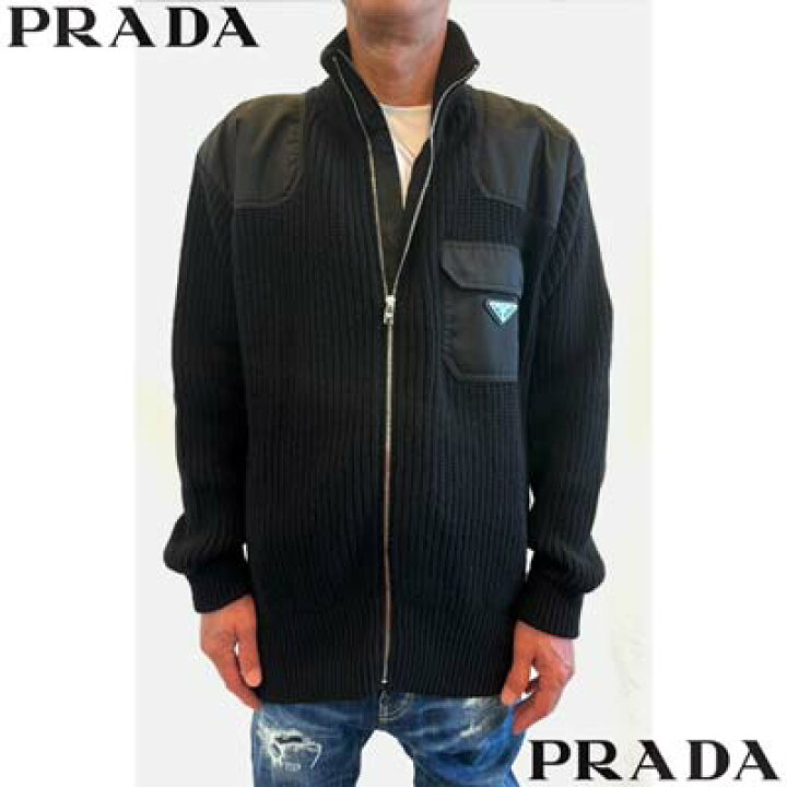 楽天市場】プラダ PRADA カーディガン ニット メンズ チェストポケット 