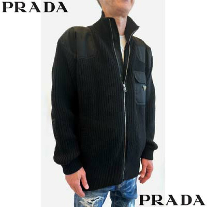 楽天市場】プラダ PRADA カーディガン ニット メンズ チェストポケット 