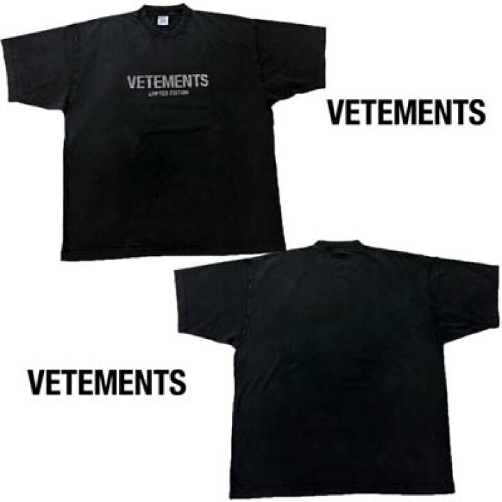 VETEMENTS ブラック Tシャツ ユニセックス