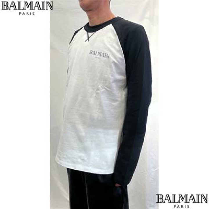 楽天市場】BALMAIN バルマン ロンT 長袖Tシャツ メンズ ロングTシャツ BALMAIN ロングスリーブ Tシャツ グレー