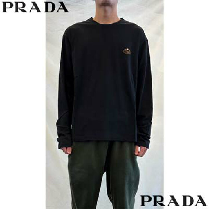 楽天市場】PRADA プラダ ロンT 長袖Tシャツ メンズ ロングTシャツ  
