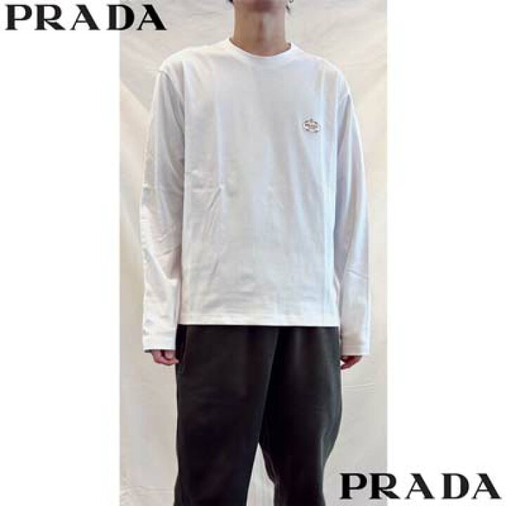 楽天市場】PRADA プラダ ロンT 長袖Tシャツ メンズ ロングTシャツ  