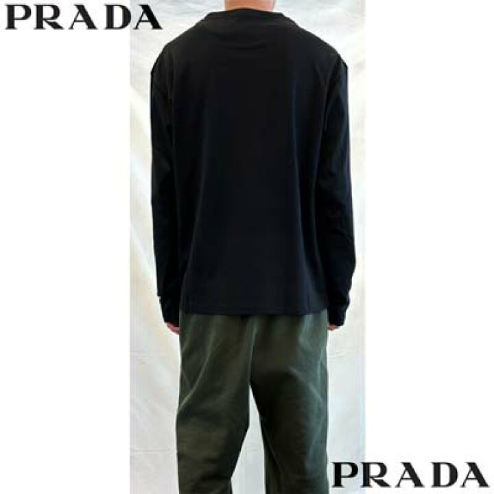 楽天市場】PRADA プラダ ロンT 長袖Tシャツ メンズ ロングTシャツ  