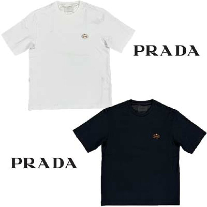 楽天市場】PRADA プラダ Tシャツ メンズ 半袖 トップス 2色展開 胸部 