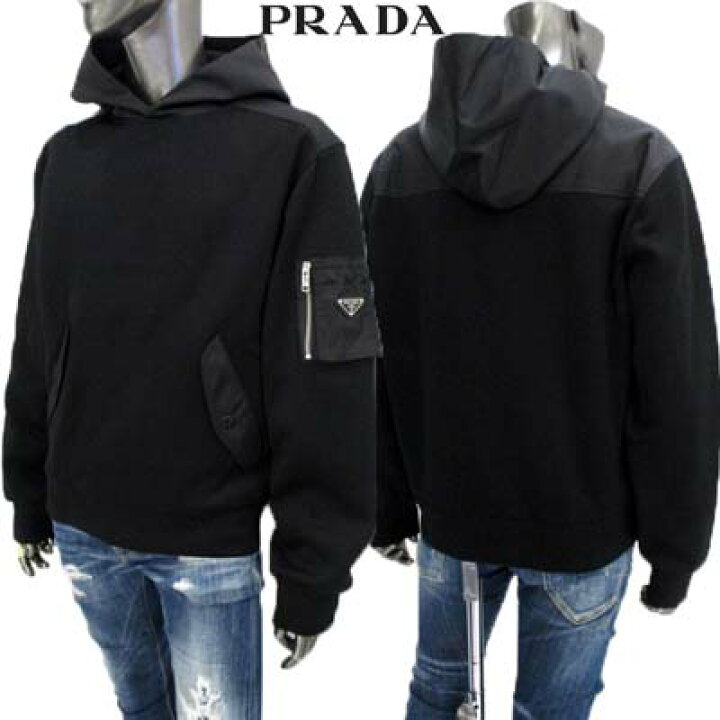 楽天市場】PRADA プラダ パーカー メンズ フーディ スウェット 左腕 