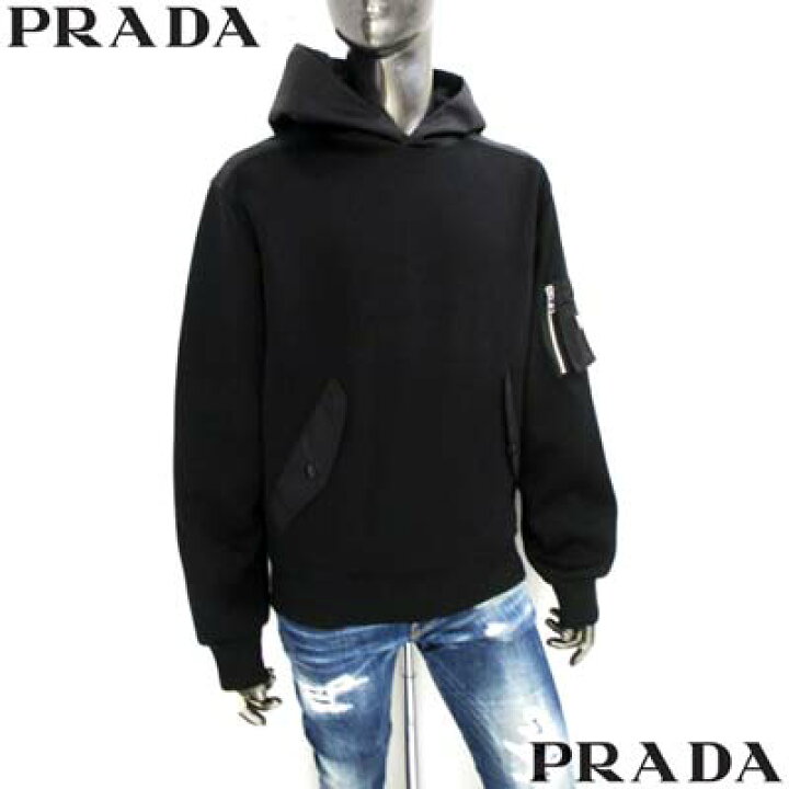 楽天市場】PRADA プラダ パーカー メンズ フーディ スウェット 左腕 