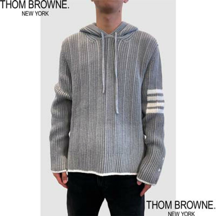 楽天市場】THOM BROWNE トムブラウン ニットパーカー メンズ セーター 
