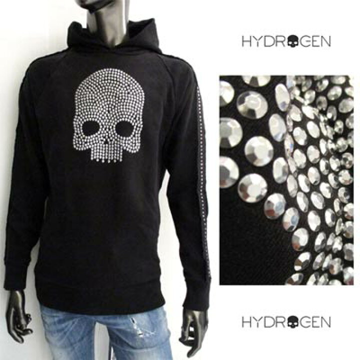 ハイドロゲン HYDROGEN パーカー プルオーバー 長袖 スカル柄 ダメージ  