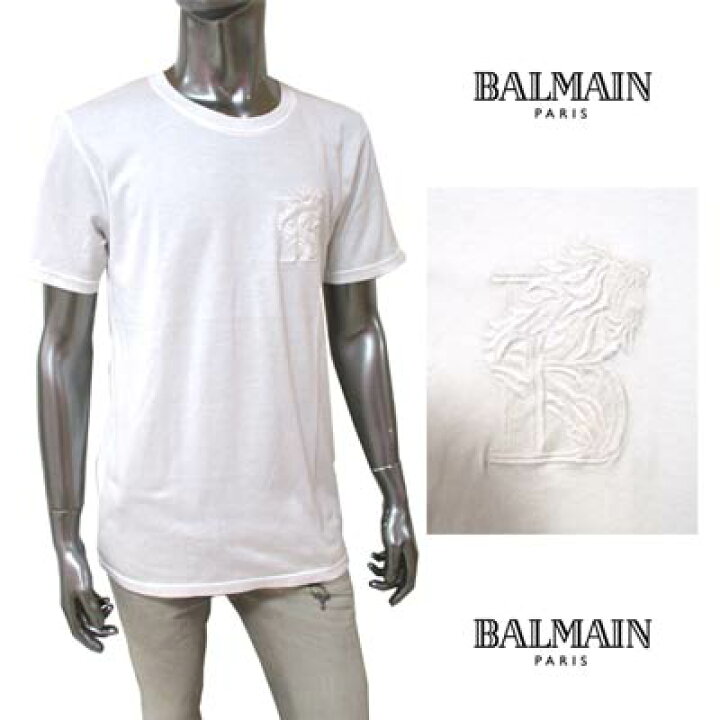 楽天市場】バルマン BALMAIN メンズ トップス Tシャツ 半袖 刺繍 ロゴ 
